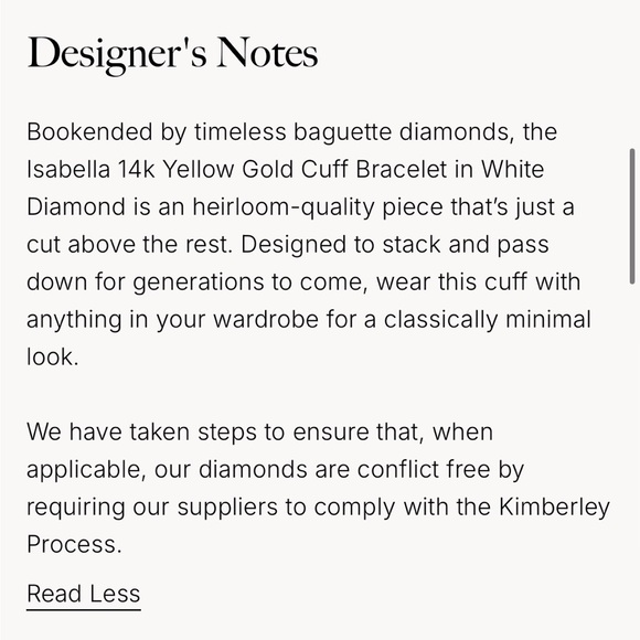 Kendra Scott .19ctw diamond 14k yellow gold open bracelet - Picture 2 of 9